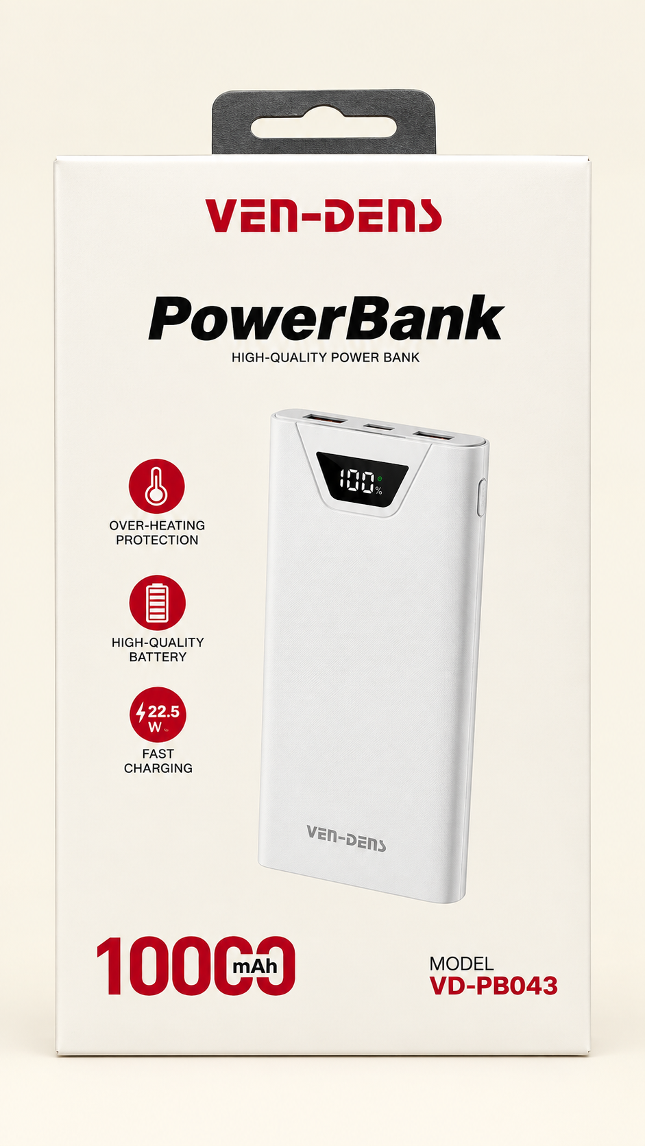 Ven-Dens PB-043 22.5W 10000mAh Power Bank